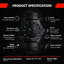 Load image into Gallery viewer, Luminox Pacific Diver 3121.BO Sea Series Mens Black Watch