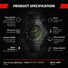 Load image into Gallery viewer, Luminox Mens Wrist Watch Navy Seal XS.3517.NQ.Set - 45mm Black, Green Stainless Steel 200 M Water Resistant