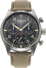 Load image into Gallery viewer, Alpina Startimer Pilot Chronograph Grey Dial Fabric Mens Watch AL-372BGR4S6