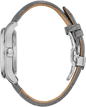 Load image into Gallery viewer, Bulova Classic 6 Hand, Power Reserve Mens Watch, Stainless Steel with Gray Leather Strap, Silver-Tone (Model: 96C143)