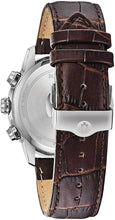 Load image into Gallery viewer, Bulova Classic Chronograph Mens Watch, Stainless Steel with Brown Leather Strap, Silver-Tone (Model: 96B309)
