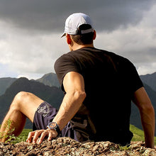 Load image into Gallery viewer, "The Castaway" Hawaiian Koa Wood Watch (47 mm Diameter, Chrome and Leather Band)