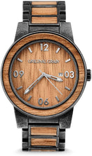 Load image into Gallery viewer, Original Grain Koa Stonewashed Wood Watch - Barrel Collection Analog Wrist Watch - Japanese Quartz Movement - Wood and Stainless Steel - Water Resistant - Hawaiian Koa Wood Watches for Men - 47MM