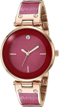 Load image into Gallery viewer, Anne Klein Women's AK/1980BYGB Diamond-Accented Gold-Tone and Burgundy Bangle Watch