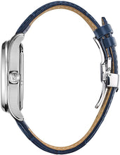 Load image into Gallery viewer, Bulova Classic Automatic Mens Stainless Steel with Blue Leather Strap, Silver-Tone (Model: 96A206)