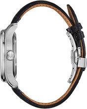 Load image into Gallery viewer, Bulova Classic 6 Hand, Power Reserve Mens Watch, Stainless Steel with Black Leather Strap, Silver-Tone (Model: 96C142)