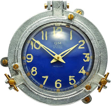 Load image into Gallery viewer, Pendulux, Quartermaster Wall Clock, Home Decoration, Blue, 9 H x 9 W x 2.5 D inches, 4.1 lbs.