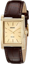Load image into Gallery viewer, Seiko Men's SUP896 Gold-Tone and Brown Leather Solar-Power Dress Watch