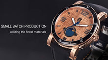 Load image into Gallery viewer, "The Waterman" Hawaiian Koa Wood Watch (47mm, Rose-Gold & Silicone)