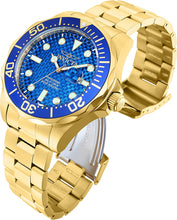 Load image into Gallery viewer, Invicta Men's 14357 Pro Diver Blue Carbon Fiber Dial 18k Gold Ion-Plated Stainless Steel Watch