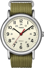 Load image into Gallery viewer, Timex Unisex T2N651 Weekender 38mm Olive Nylon Slip-Thru Strap Watch
