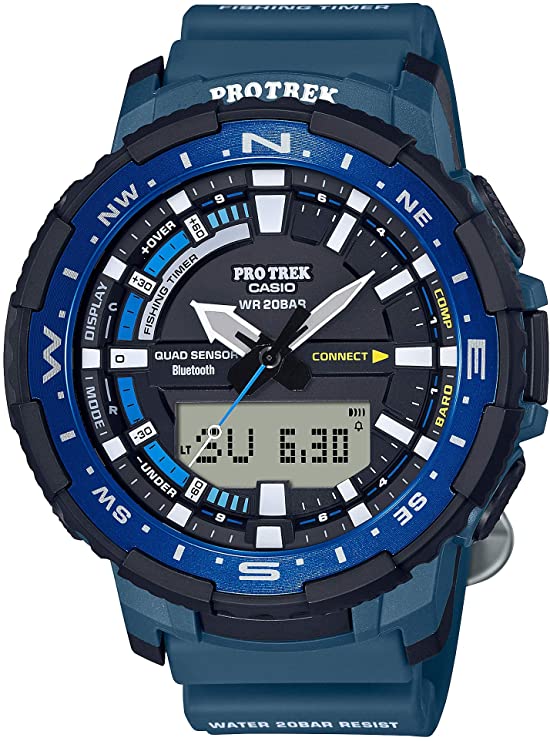 Casio Men's Pro Trek Quartz Sport Watch with Resin Strap, Blue, 22.5 (Model: PRT-B70-2CR)