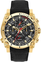 Load image into Gallery viewer, Bulova Precisionist Chronograph Mens Watch, Stainless Steel with Black Nylon Strap, Gold-Tone (Model: 97B178)