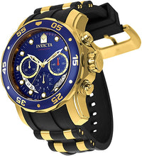 Load image into Gallery viewer, Invicta Men's Pro Diver Scuba 48mm Gold Tone Stainless Steel Quartz Watch with Black Silicone Strap, Blue (Model: 6983)