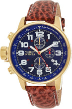 Load image into Gallery viewer, Invicta Men's Force Yellow Gold Japanese-Quartz Watch with Leather Strap, Brown, 22 (Model: 3329)