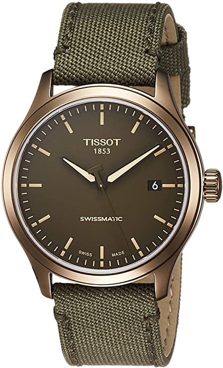 Tissot mens Tissot Gent XL Stainless Steel Casual Watch Khaki