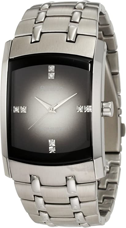 Armitron Men's 204507DGSV Swarovski Crystal Accented Stainless Steel Gray Dial Watch
