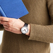 Load image into Gallery viewer, Mondaine Men's SBB Stainless Steel Swiss-Quartz Watch with Leather Strap, Black (Model: MSX.4211B.LB)