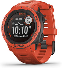 Load image into Gallery viewer, Garmin Instinct Solar, Solar-Powered Rugged Outdoor Smartwatch, Built-in Sports Apps and Health Monitoring, Flame Red