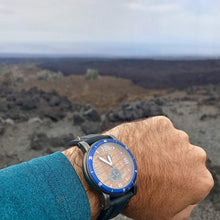 Load image into Gallery viewer, "The Waterman" Hawaiian Koa Wood Watch (47mm, Gunmetal & Silicone)