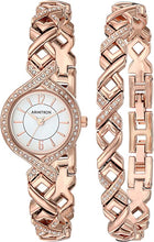 Load image into Gallery viewer, Armitron Women&#39;s 75/5412WTRGST Swarovski Crystal Accented Rose Gold-Tone Watch and Bracelet Set
