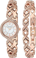 Load image into Gallery viewer, Armitron Women's 75/5412WTRGST Swarovski Crystal Accented Rose Gold-Tone Watch and Bracelet Set