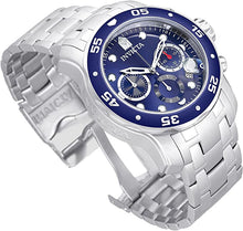 Load image into Gallery viewer, Invicta Men's Pro Diver Scuba 48mm Stainless Steel Chronograph Quartz Watch, Silver/Blue (Model: 0070)