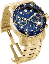 Load image into Gallery viewer, Invicta Men's Pro Diver Scuba 48mm Gold Tone Stainless Steel Chronograph Quartz Watch, Gold/Blue (Model: 0073)