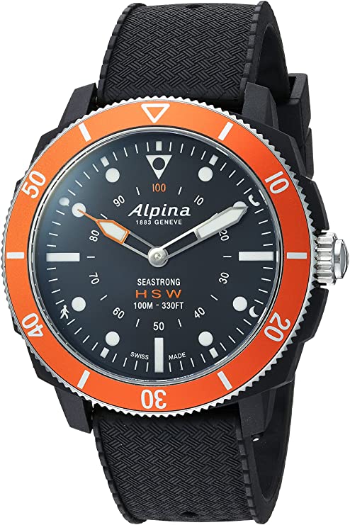 Alpina Men's AL-282LBO4V6 Horological Smart Watch Analog Display Quartz Black Watch