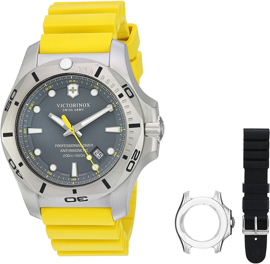 Victorinox I.N.O.X. Analog Quartz Watch with Titanium Strap, Yellow, 22 (Model: 241844)
