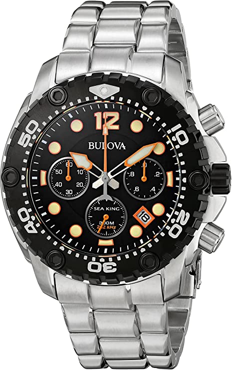 Bulova Men's 98B244 Sea King Analog Display Japanese Quartz Silver Wat –  Prime Time Shop