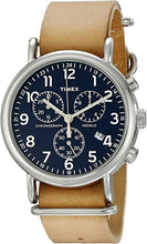 Load image into Gallery viewer, Timex Unisex TW2P62300 Weekender Chrono Tan Double-Layered Leather Slip-Thru Strap Watch
