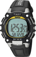 Load image into Gallery viewer, Timex Men&#39;s T5E231 Ironman Classic 100 Black/Yellow Resin Strap Watch
