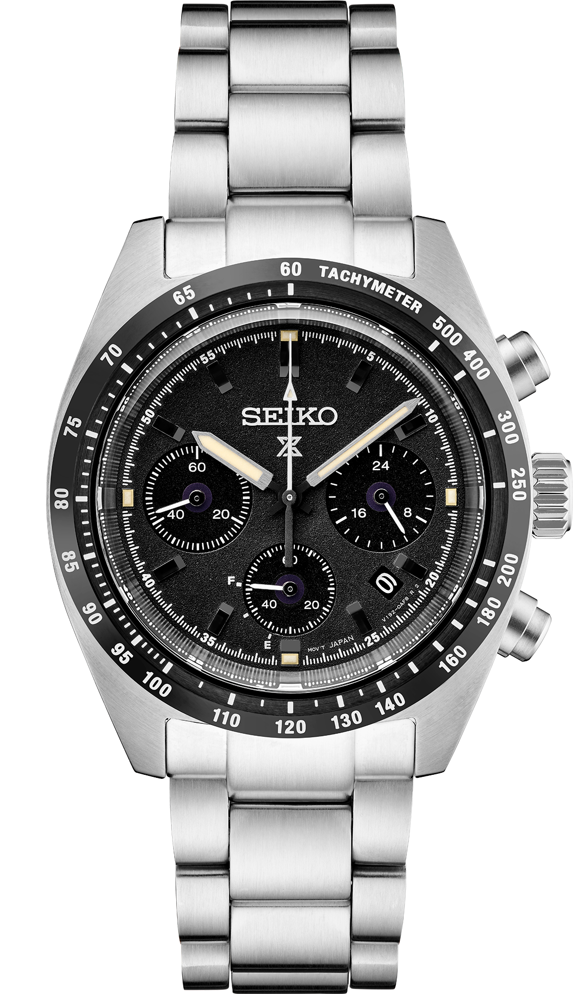 Seiko Prospex Speedtimer Solar Chronograph Black Dial Men's Watch
