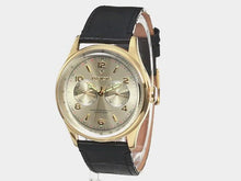 Load and play video in Gallery viewer, Invicta Men&#39;s 6750 Vintage Light Gold Tone Dial Black Leather Watch
