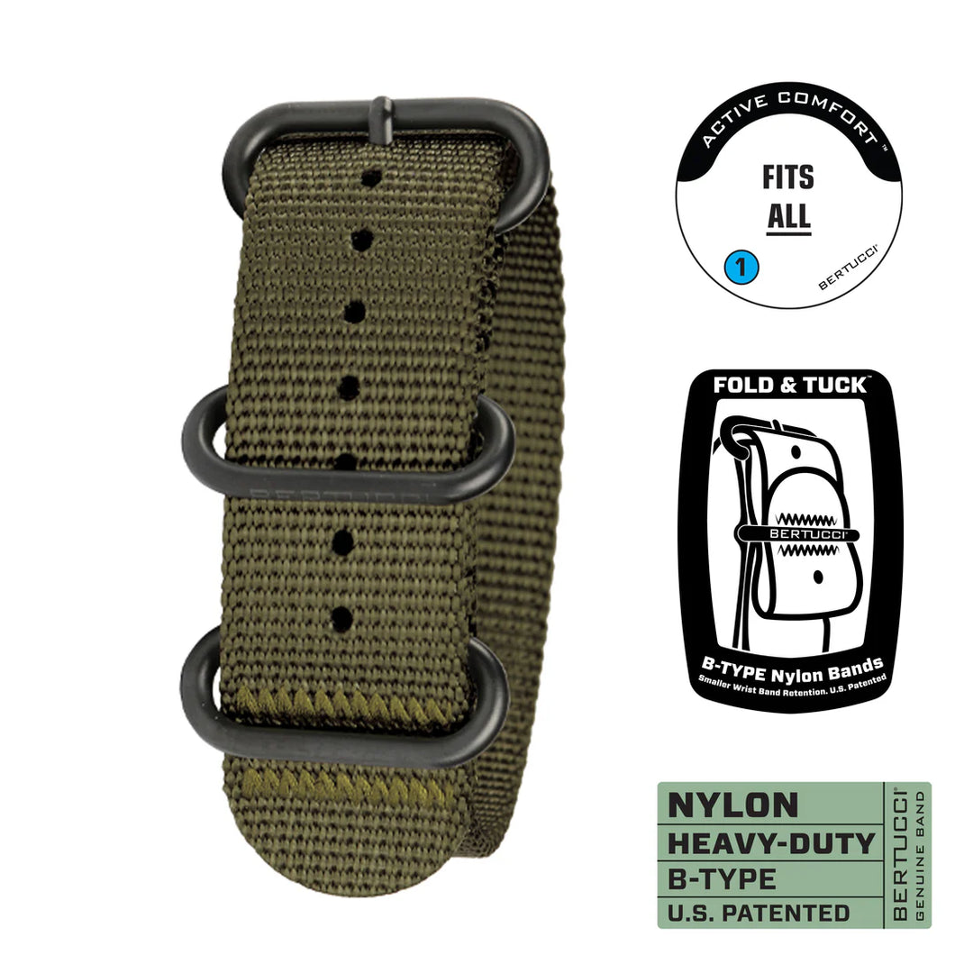 Bertucci #123B - Defender Olive™ w/ black hardware, 7/8