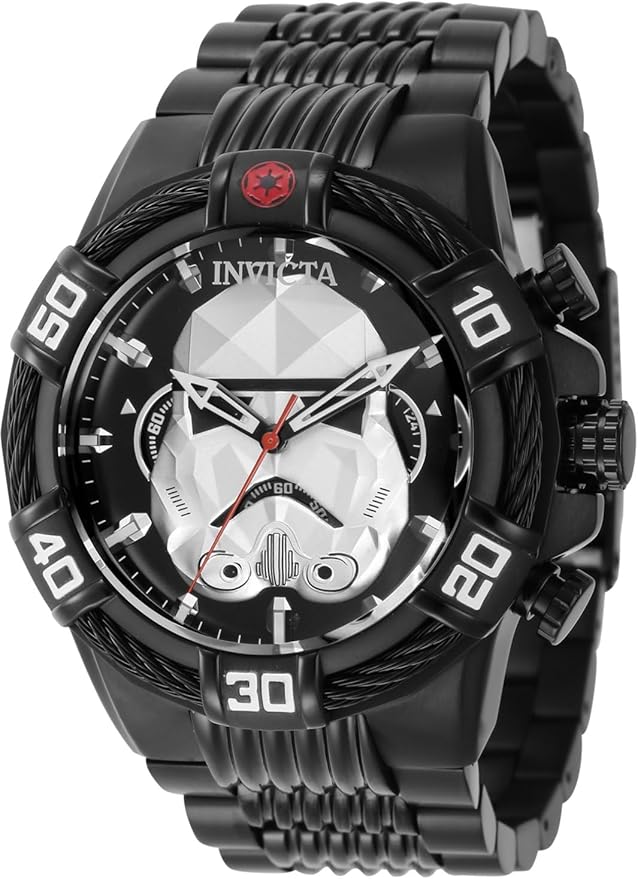 Invicta Men's Star Wars 50mm Stainless Steel Quartz Watch, Black (Model: 41326)