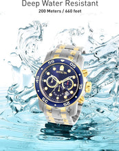 Load image into Gallery viewer, Invicta Men&#39;s Pro Diver Scuba 48mm Two Tone Stainless Steel Chronograph Quartz Watch, TT/Blue (Model: 0077)
