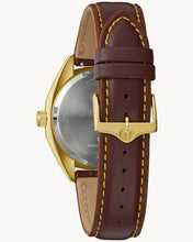 Load image into Gallery viewer, Bulova Gold-Tone Dial Leather Strap Jet Star 97B214
