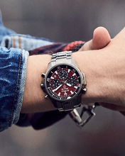 Load image into Gallery viewer, Bulova Men&#39;s Marine Star Series B Gray Ion Plated Stainless Steel 6-Hand Chronograph Quartz Watch, Red Dial Style: 98B350
