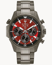 Load image into Gallery viewer, Bulova Men&#39;s Marine Star Series B Gray Ion Plated Stainless Steel 6-Hand Chronograph Quartz Watch, Red Dial Style: 98B350
