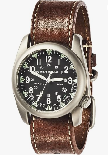 BERTUCCI A-4T Super Yankee Illuminated Watch Black - Nut Brown Horween Leather 13482