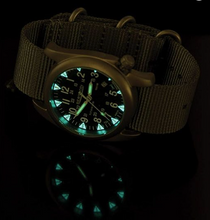 Load image into Gallery viewer, BERTUCCI A-4T Super Yankee Illuminated Watch Black - Nut Brown Horween Leather 13482
