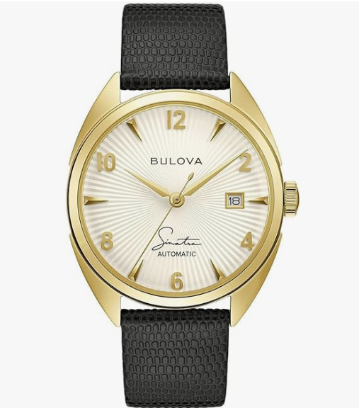 Bulova 97B196 Frank Sinatra 'Fly Me to The Moon' Black Leather Strap Watch 39mm