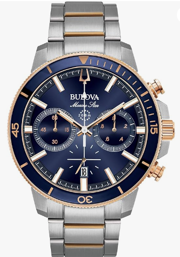 Bulova Men's Marine Star 'Series C' Chronograph Quartz Watch, Luminous Markers, Rotating Dial, 200M Water Resistant, 45mm
