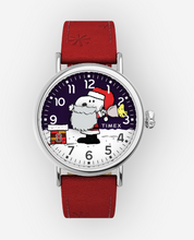 Load image into Gallery viewer, Timex x Peanuts Standard Snoopy Santa 40mm Leather Strap Watch
