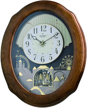 Load image into Gallery viewer, Rhythm Clocks &quot;Joyful Timecracker Oak&quot; Magic Motion Clock
