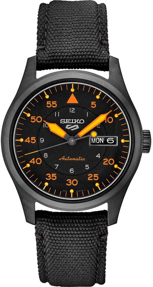 Seiko SRPH33 5 Mens Black/Orange Sports Watch