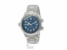 Load and play video in Gallery viewer, Hamilton Khaki Aviation X-Wind Day Date Swiss Automatic Watch 45mm Case, Blue Dial, Silver Stainless Steel Bracelet (Model: H77765141)
