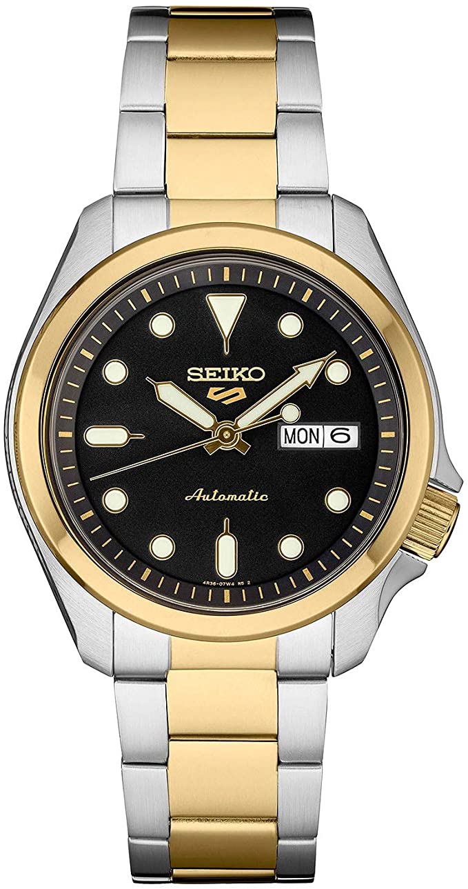 Seiko SRPE60 Seiko 5 Sports Men's Watch Silver-Tone, Gold-Tone 44.6mm Stainless Steel